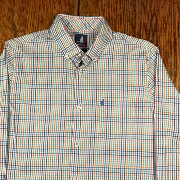 Johnnie-O Prep Formance Men's  Size 16 Multicolor Check Button Long Sleeve Shirt - Picture 1 of 13